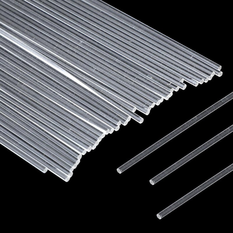 Exclaith 200 Pcs 8 Inch Clear Acrylic Rod 2 mm Clear-Acrylic Dowel Rods Cake Topper Sticks Clearly Round Plastic Rods Cake Dowels for Plant Stakes Curtain Pulls Retaining Rods Shower-Rod - Image 1